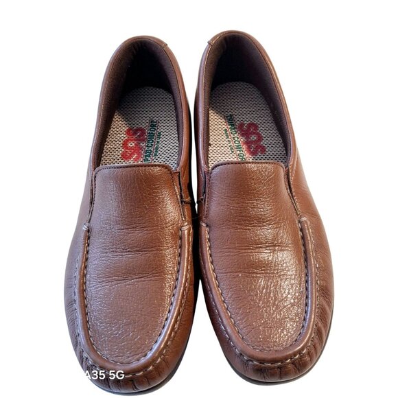 SAS Woman's Brown Leather Slip-On Loafers With Tripad Comfort Soles - Picture 1 of 8